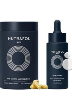 Nutrafol Men’s Hair Growth Supplement & Hair Serum – 1-Month Supply (1.7 fl oz Serum + Capsules)Bundle of 2 Products